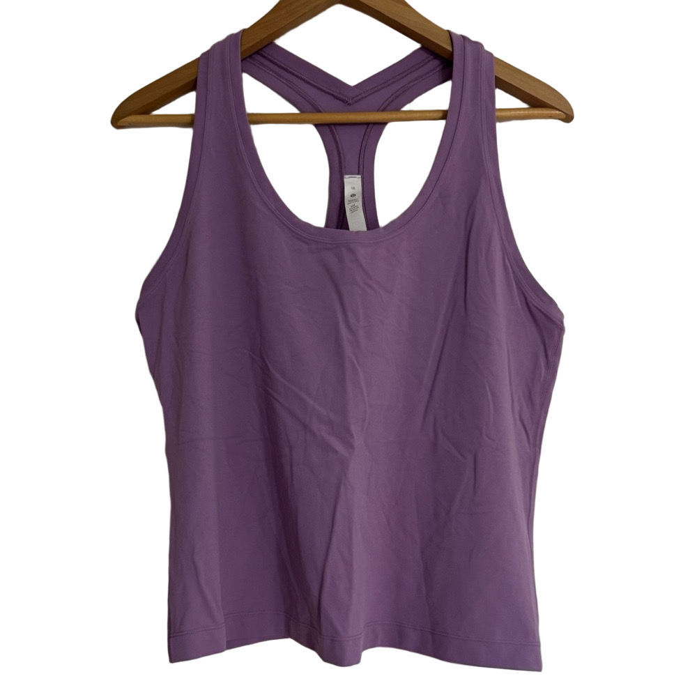 Lululemon Athletica Lulu Racer Back Mauve Purple Dot Size 16 Tank Top